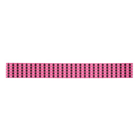 Folded Harlequin, roze-Black-SATIN RIBBON SPOOL Lint (Voorkant)