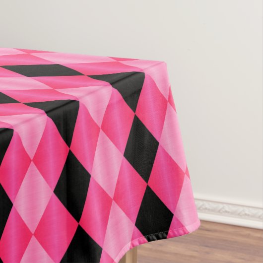 Folded Harlequin, roze-zwart-60x84 TABLECLOTH Tafelkleed (Voorbeeld)