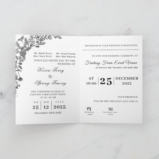 Folded Invitation "We are getting Married" Set (Intérieur)