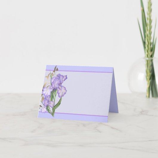 Folded Iris Note Card-Purple Irises-Small (Devant)