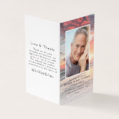 Folded Sunset Ocean Memorial Prayer Kaart Visitekaartjes (Buitenkant)