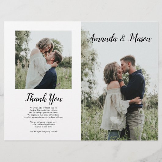 Folded Wedding Program Booklet with Photo Flyer (Voorkant)