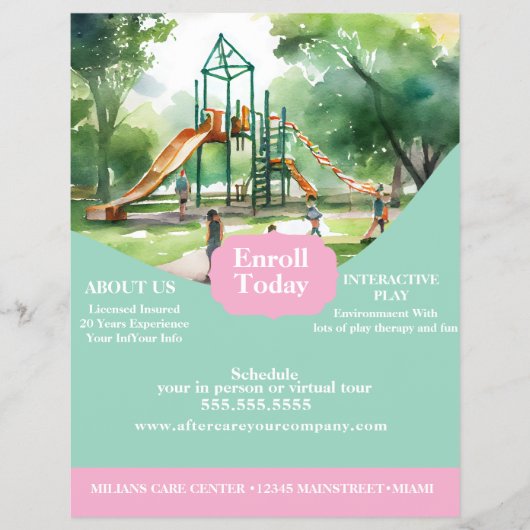 Folder Kinderdagverblijf Speelplaats Flyer (Voorkant)
