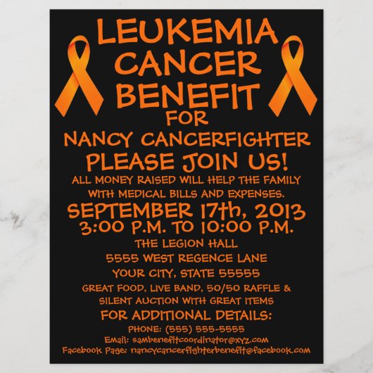 Folder Leukemie Kanker Strijder Fondsenwerving Flyer (Voorkant)