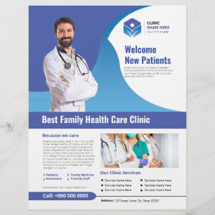 Folder met gezondheidszorgdiensten van de kliniek flyer