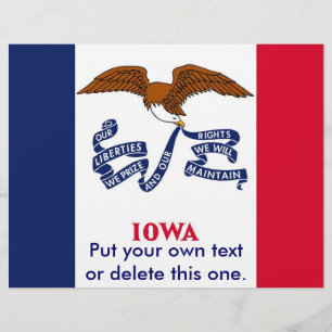 Folder met Vlag van Iowa, V.S. Flyer