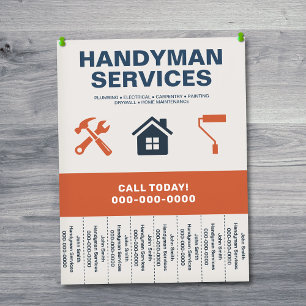 Folder voor klusjesman met afscheurbare tabbladen flyer