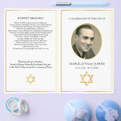 Folding begrafenispamflet, joodse ster van David Flyer (Enkel)