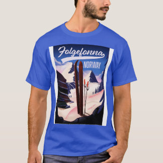 Folgefonna noorwegen ski reizen poster t-shirt