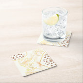 Folhas Douradas Vierkante Kartonnen Onderzetter (Insitu)