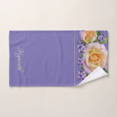 Foliage à la frontière florale Roses Périwinkle Ar (Serviette à main)