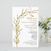 Foliage Arc Calligraphie Programme de mariage (Debout devant)