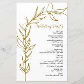 Foliage Arc Calligraphie Programme de mariage (Dos)