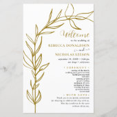 Foliage Arc Calligraphie Programme de mariage (Devant)