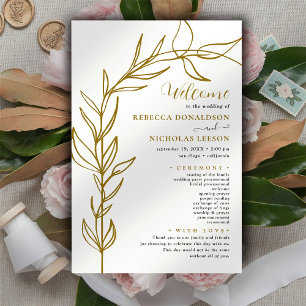Foliage Arc Calligraphie Programme de mariage
