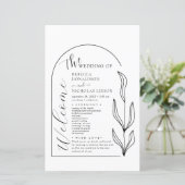 Foliage Arc Texte Script Programme de mariage (Debout devant)