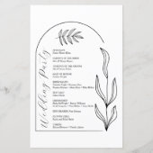 Foliage Arc Texte Script Programme de mariage (Dos)