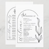 Foliage Arc Texte Script Programme de mariage (Devant / Derrière)