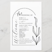 Foliage Arc Texte Script Programme de mariage (Devant)