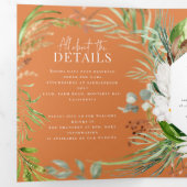 Foliage + bloemenbruiloft uitnodiging en details (Binnenzijde eerst)