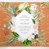 Foliage + bloemenbruiloft uitnodiging en details (Binnenkant midden)