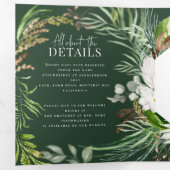 Foliage + bloemenbruiloft uitnodiging en details (Binnenzijde eerst)