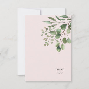 Foliage Blush Bruiloft Dank u Bedankkaart