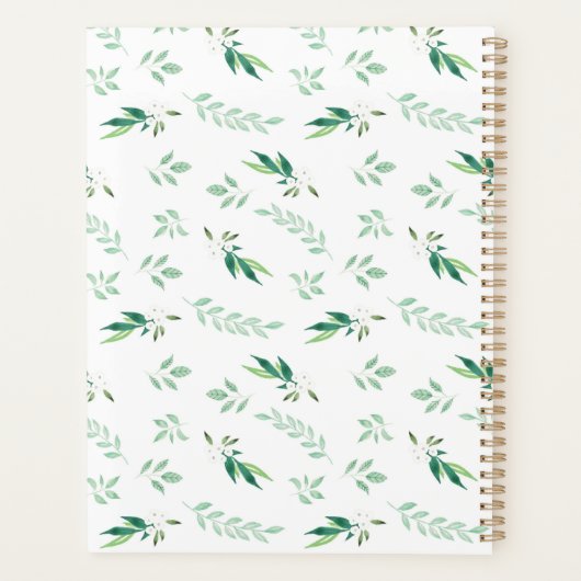 Foliage Botanical Mint Diamond Lijst Weddenschap Planner (Achterkant)
