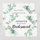 Foliage Botanische bridesmaïde Kaart (Voorkant / Achterkant)