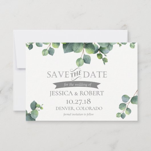 Foliage Bouquet bespaart de datum-Kaart Save The Date (Voorkant)