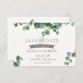 Foliage Bouquet bespaart de datum-Kaart Save The Date (Voorkant / Achterkant)