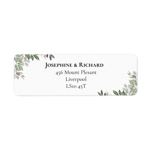 Foliage Bouquet Return Address Label (Voorkant)