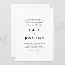 Foliage Classic Simple Wedding Invitation
