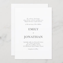Foliage Classic Simple Wedding Invitation