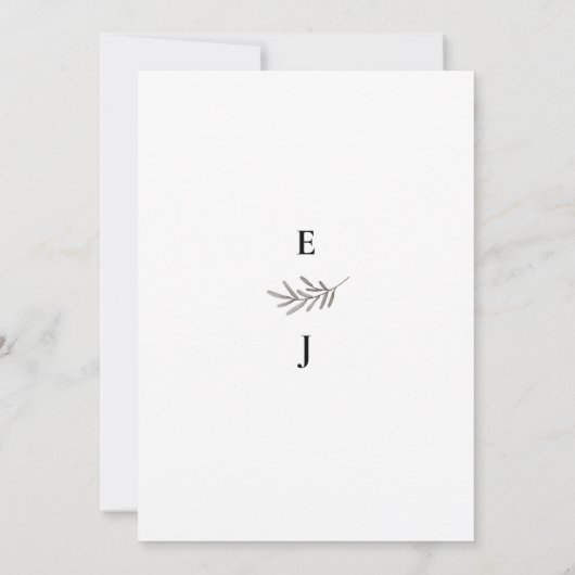 Foliage Classique Faire-part de mariage simple (Dos)