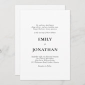 Foliage Classique Faire-part de mariage simple (Devant / Derrière)