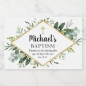 Foliage Cross Mini Mousserende Wijnfles Etiket (Enkel label)