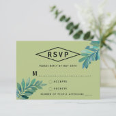 Foliage d'aquarelle tropicale RSVP (Debout devant)