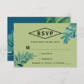 Foliage d'aquarelle tropicale RSVP (Devant / Derrière)