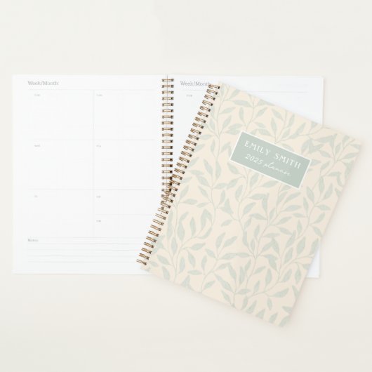 Foliage de couleur beige et de tige doux Nom perso (Devant avec enveloppe)