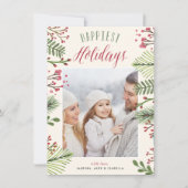 Foliage de vacances | Carte photo de Noël (Devant)