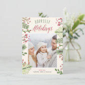 Foliage de vacances | Carte photo de Noël (Debout devant)