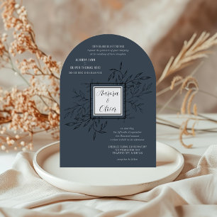 Foliage délicat   Invitation à mariage Arc bleu ac