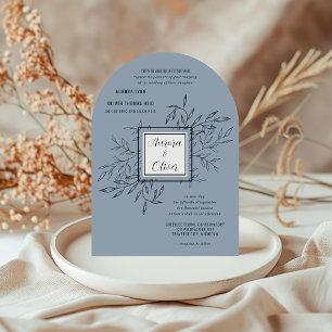 Foliage délicat   Invitation de mariage de l'arc b