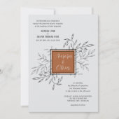 Foliage délicat | Terre cuite | Invitation de mari (Devant)