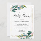 Foliage doux | Invitation Baby shower (Devant)