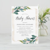 Foliage doux | Invitation Baby shower (Debout devant)