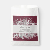 Foliage Duet Burgundy Gray Botanical Dank je Bedankzakje (Voorkant)