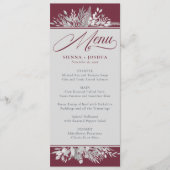 Foliage Duet Burgundy Gray Botanical Wedding Menu (Voorkant)
