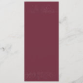 Foliage Duet Burgundy Gray Botanical Wedding Menu (Achterkant)